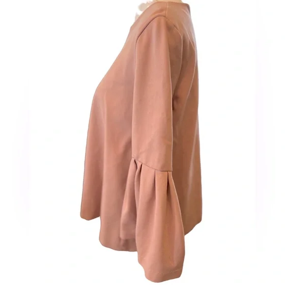 OXFORD SUNDAY Faux Suede Bell 3/4
Sleeve Blouse Size Large Dusty Light Pink - Picture 4 of 11